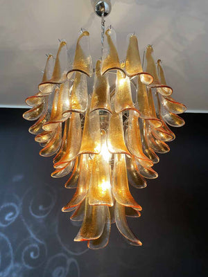 Murano Chandelier – 52 petals – Amber - Zonesus