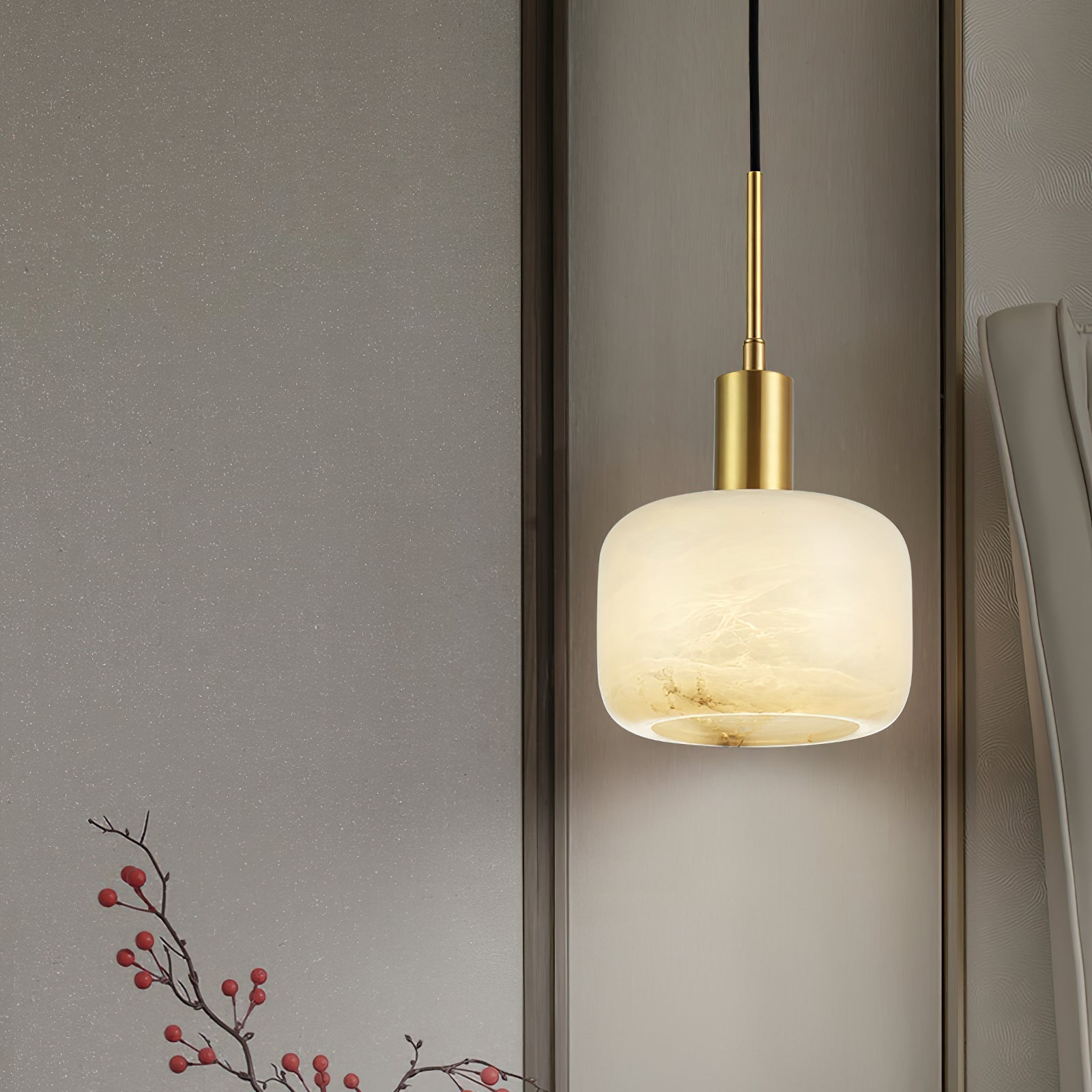 Natural Alabaster Small Pendant Light - Zonesus