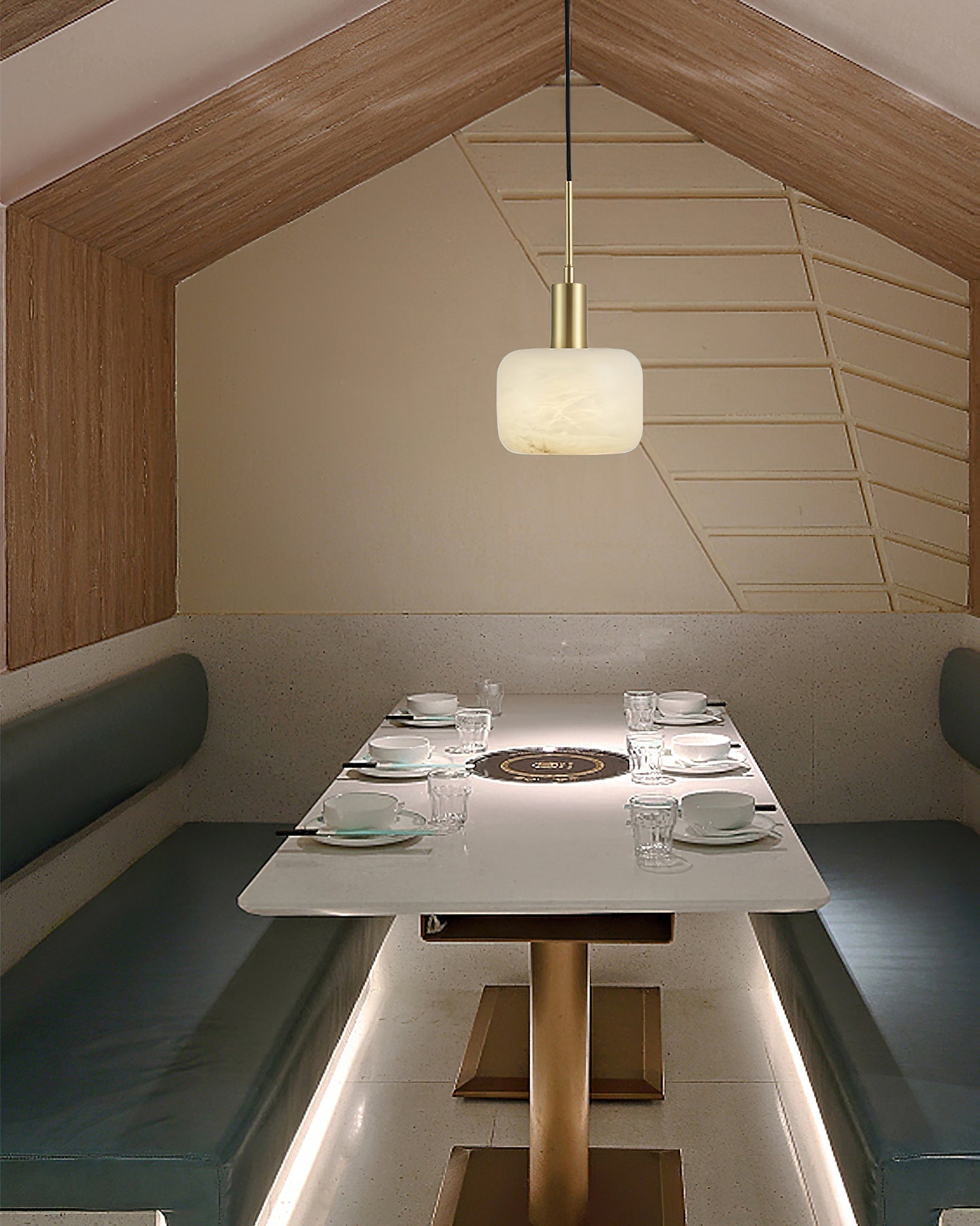 Natural Alabaster Small Pendant Light - Zonesus