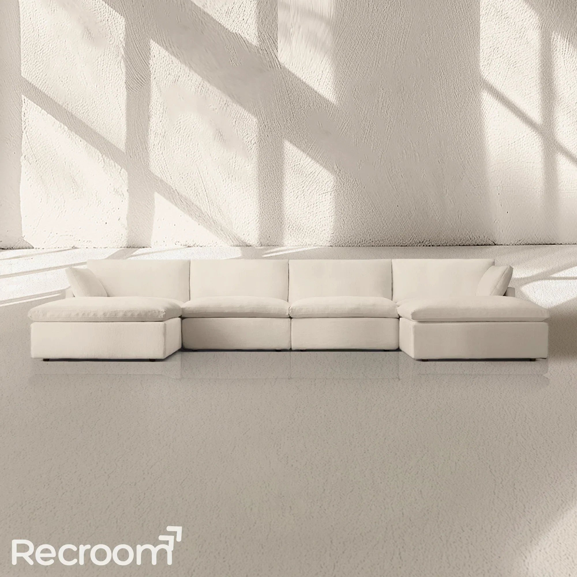 Kloud Modular Track Arm U-Chaise Sectional - Zonesus