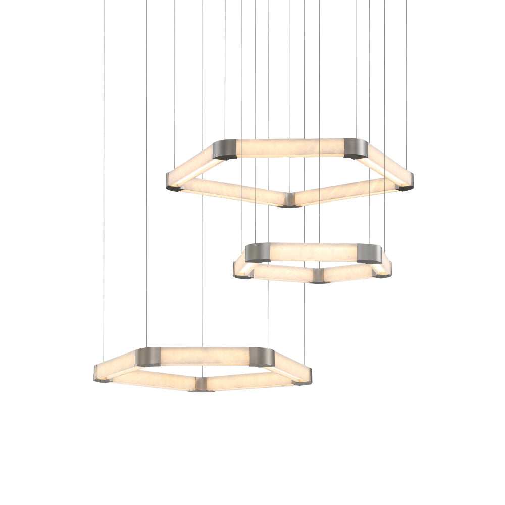Ola Single Ring Alabaster Chandelier - Zonesus