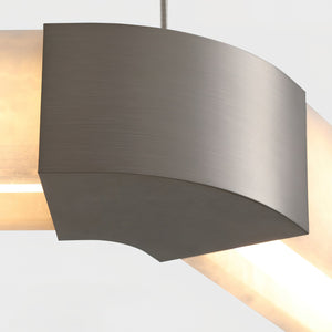 Ola Single Ring Alabaster Chandelier - Zonesus