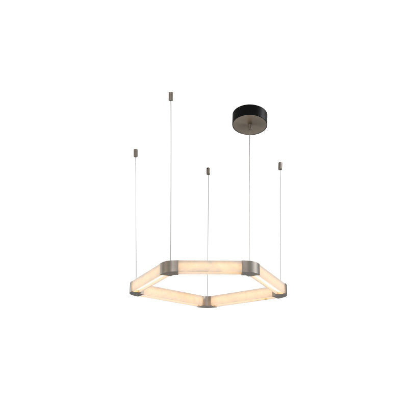 Ola Single Ring Alabaster Chandelier - Zonesus