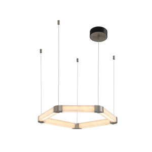 Ola Single Ring Alabaster Chandelier - Zonesus