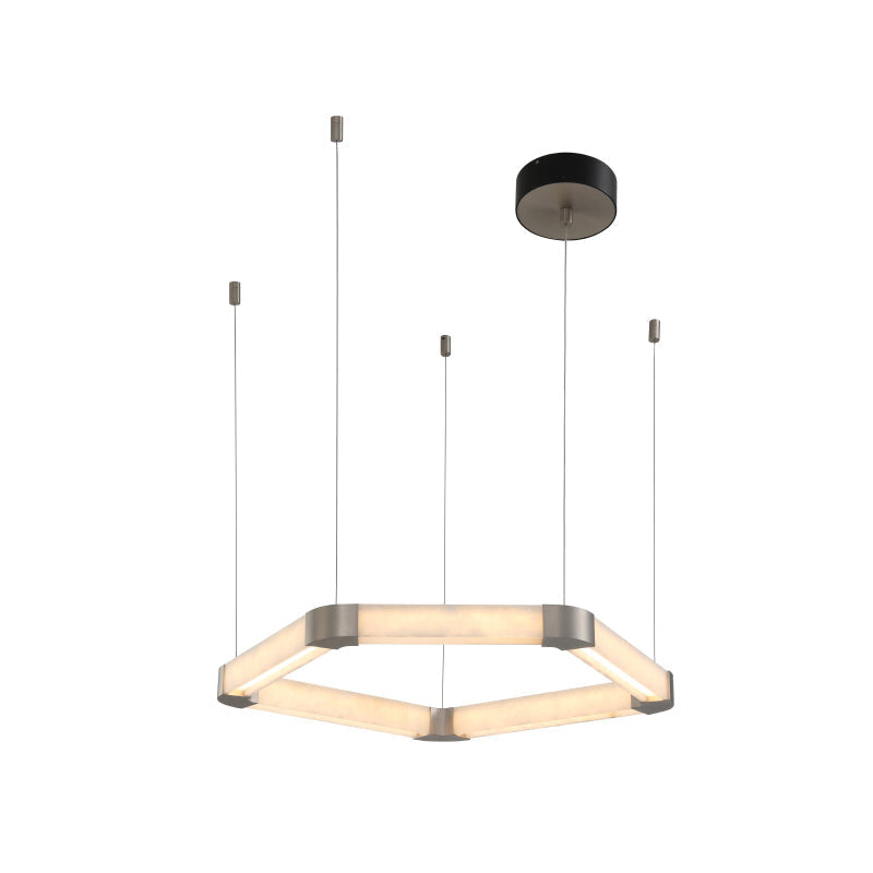Ola Single Ring Alabaster Chandelier - Zonesus