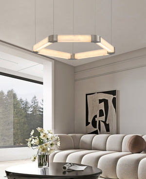Ola Single Ring Alabaster Chandelier - Zonesus