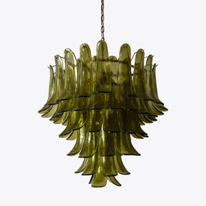 Green Petalo Murano Chandelier - Zonesus