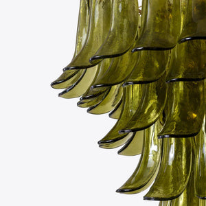 Green Petalo Murano Chandelier - Zonesus
