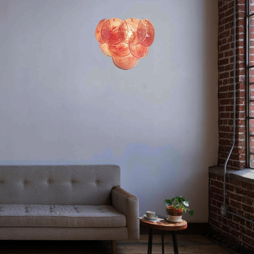 Pink Vintage Murano Glass Wall Lamp - Zonesus