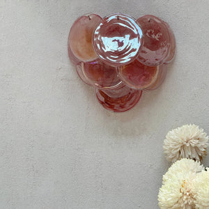 Pink Vintage Murano Glass Wall Lamp - Zonesus