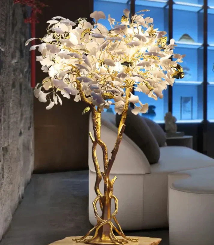 Luxury Creative Ceramic Ginkgo Floor Lamp - Zonesus