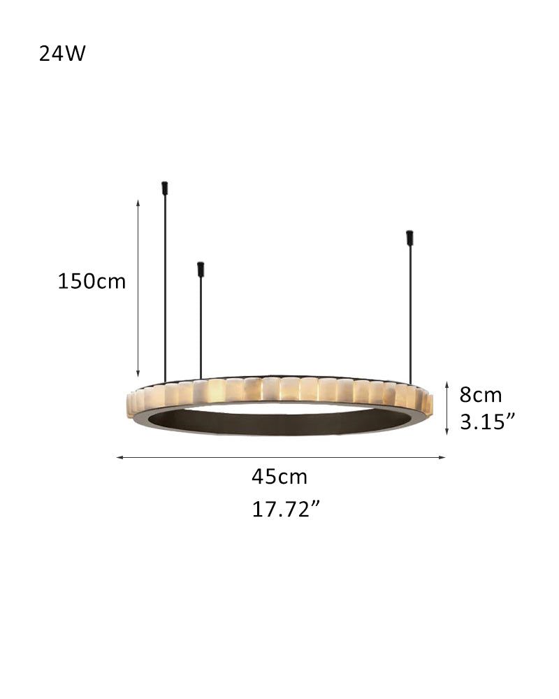 Bronze & Gold Metal Ring Alabaster Ceiling Pendant Lighting for hotel lobby