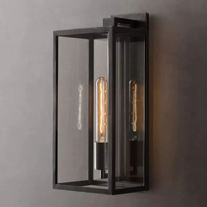 Backman Outdoor Square Lantern Bedroom Wall Sconce 18" - Zonesus