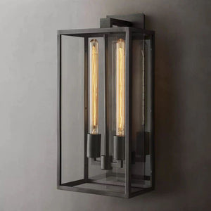 Backman Outdoor Square Lantern Bedroom Wall Sconce 21" - Zonesus