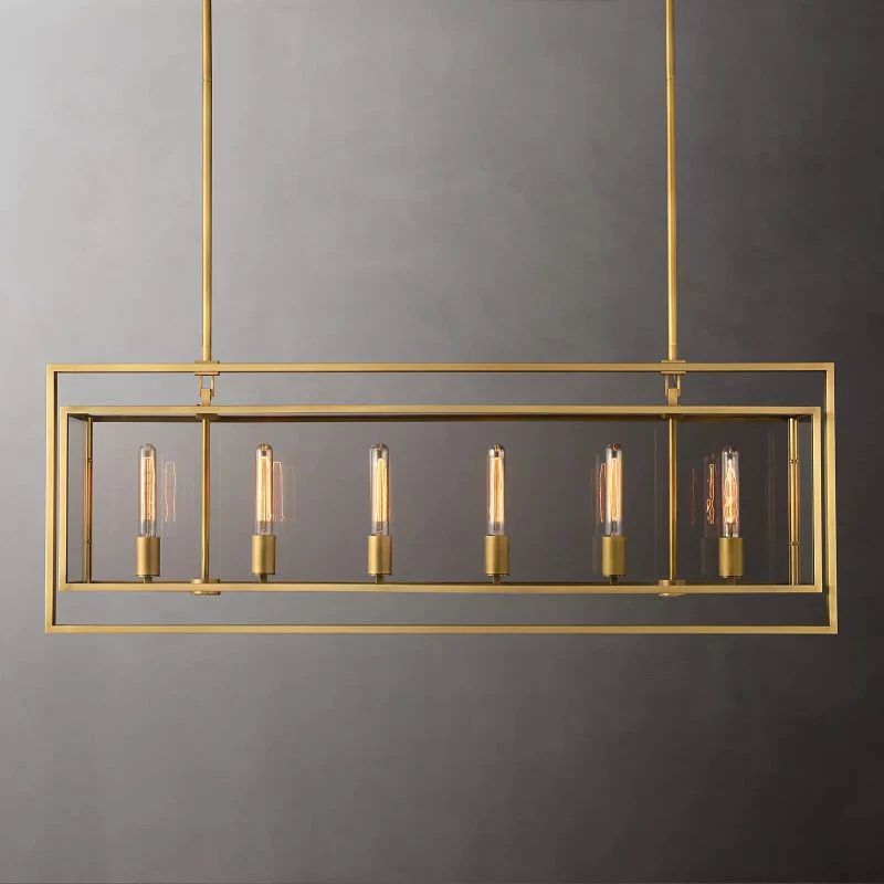 Backman Vintage Rectangle Chandelier 54" - Zonesus