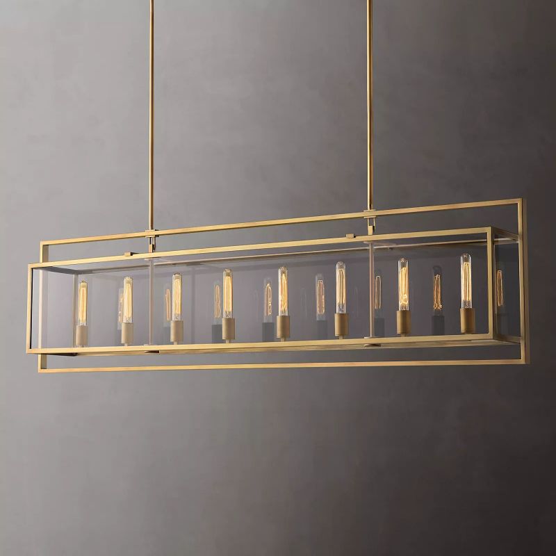 Backman Vintage Rectangle Chandelier 72" - Zonesus