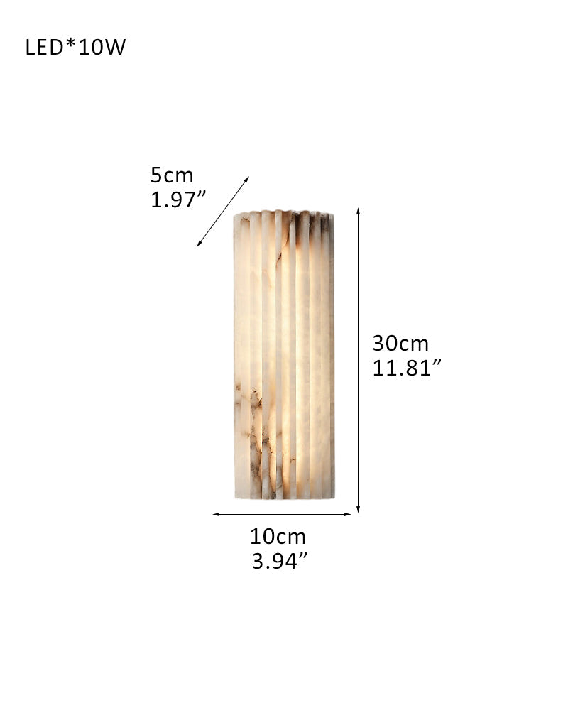 Brass Nature Stone Alabaster Hillside LED Flush Mount Wall Sconces 12" 18" Height