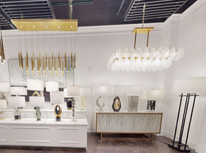 Frosted Glass Petal Horizontal Twenty-Four-Light Chandelier - Zonesus