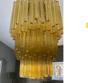 Murano Chandelier – Triedri – 242 prisms – Amber - Zonesus
