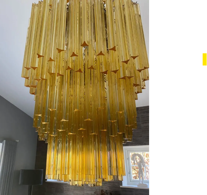 Murano Chandelier – Triedri – 242 prisms – Amber - Zonesus