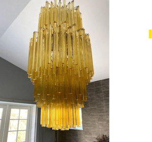 Murano Chandelier – Triedri – 242 prisms – Amber - Zonesus