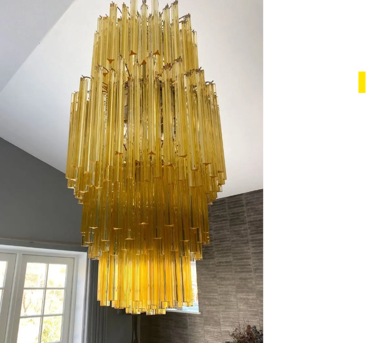 Murano Chandelier – Triedri – 242 prisms – Amber - Zonesus