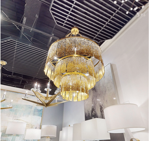 TWILIGHT SIXTEEN-LIGHT SLUMPED GLASS CHANDELIER - Zonesus