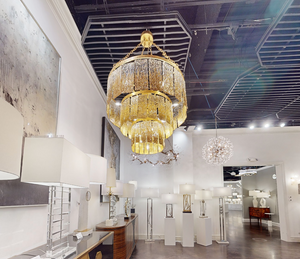 TWILIGHT SIXTEEN-LIGHT SLUMPED GLASS CHANDELIER - Zonesus