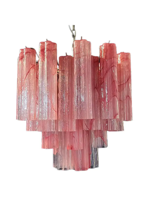 Murano Chandelier – 36 tubes – Alabaster Pink - Zonesus
