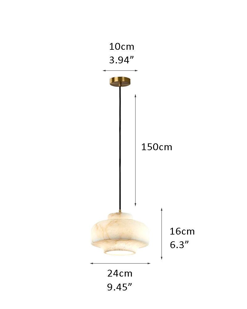 Vintage Simple White Natural Alabaster Dimming Pendant lamp for Home decor