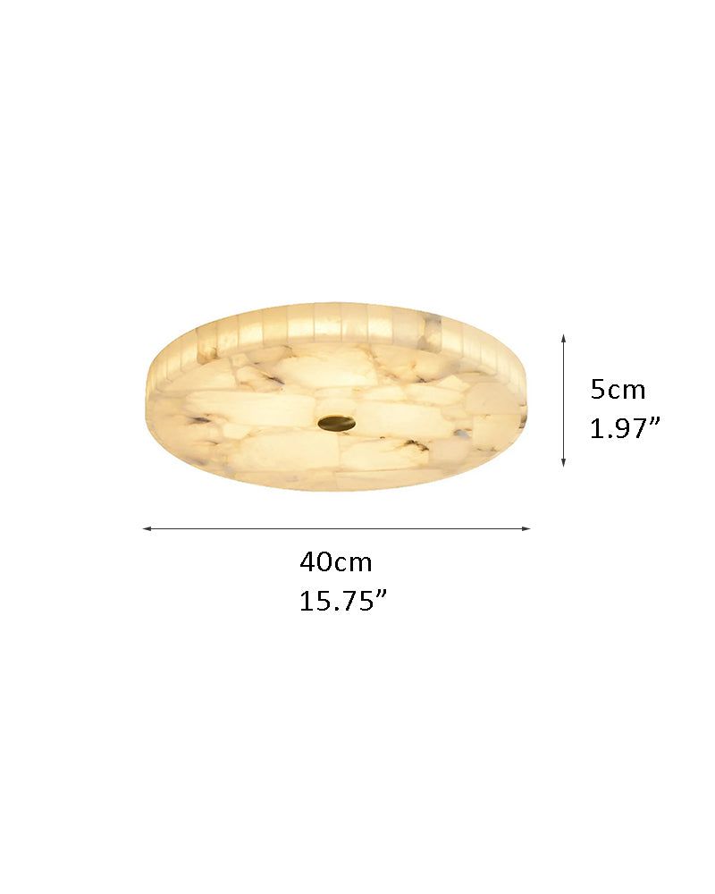 White Spanish Round Alabaster Flush Mount Ceiling Light for bedroom