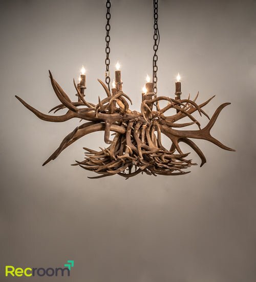55" Long Antlers 10 Light Oblong Chandelier - Zonesus