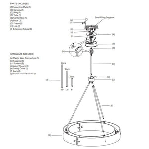 Nova Round Chandelier 36" - Zonesus