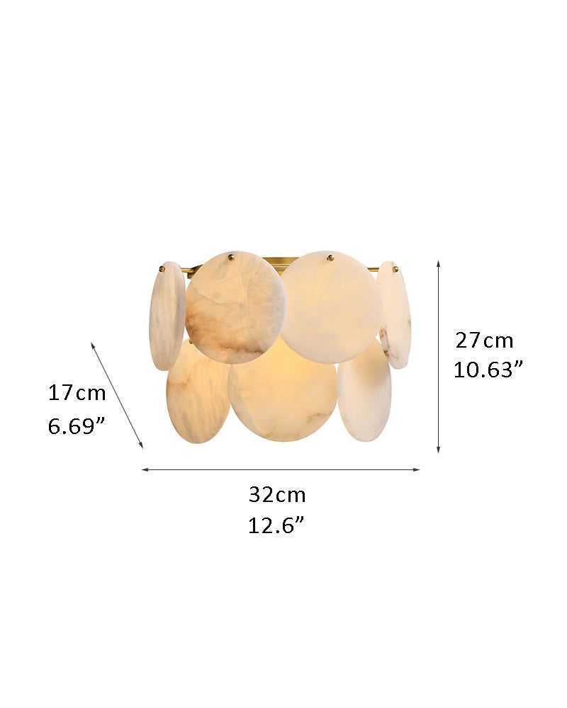 Spanish Alabaster Shell Marble Flush Mount Brass Wall Sconces for bedroom