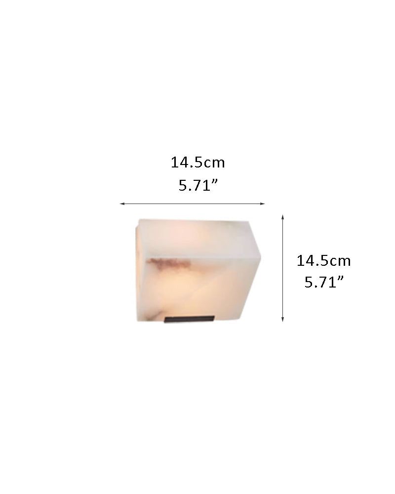 LED Triple Sloping Block Alabaster Stone Wall Sconce Lamp 6" in Black