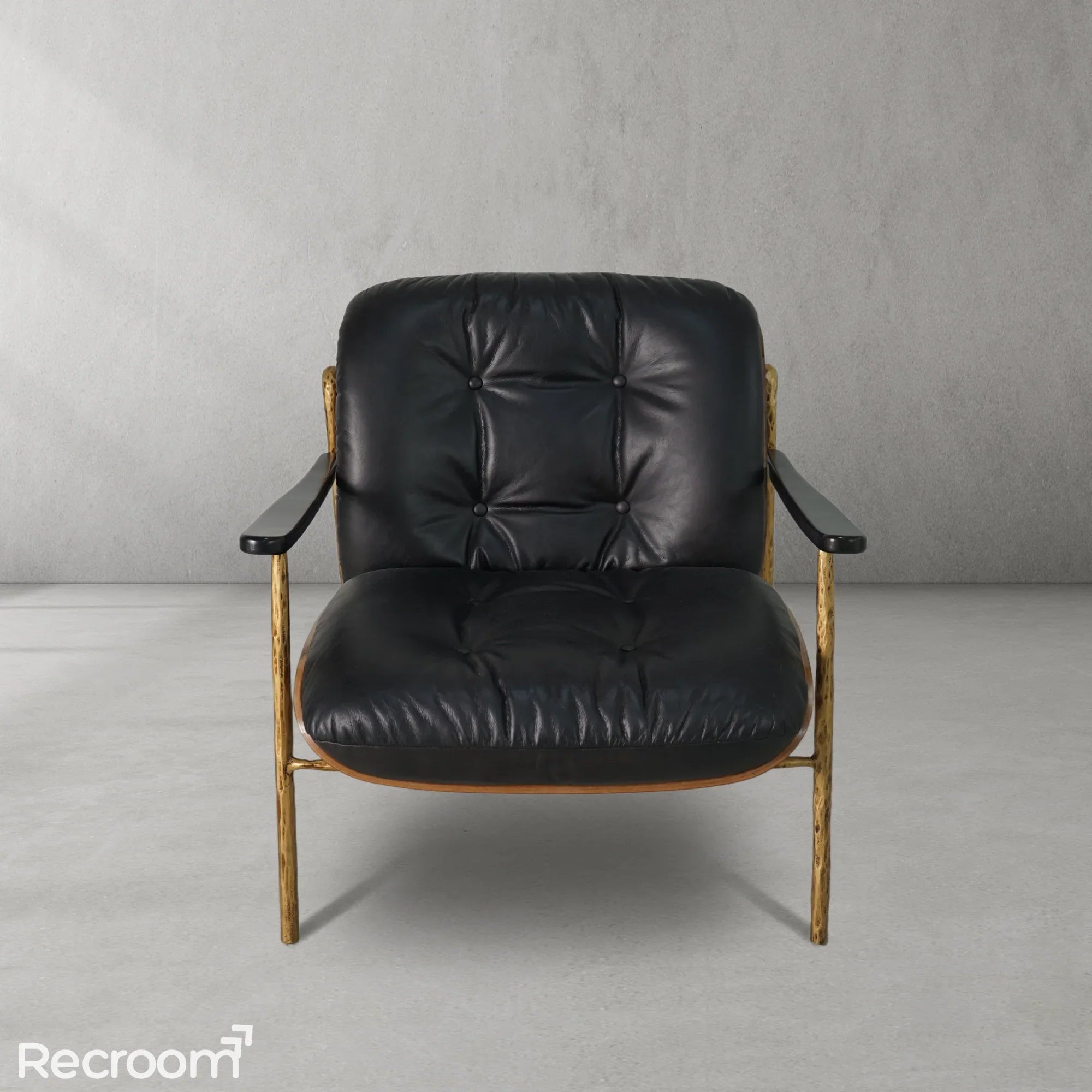 Thaddeo Black Leather Accent Chairs - Zonesus