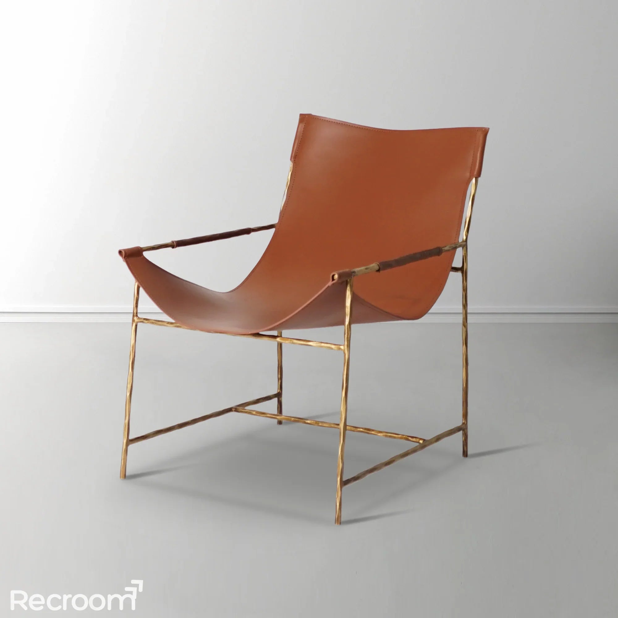 Thaddeo Brown Leather Lounge Chair - Zonesus