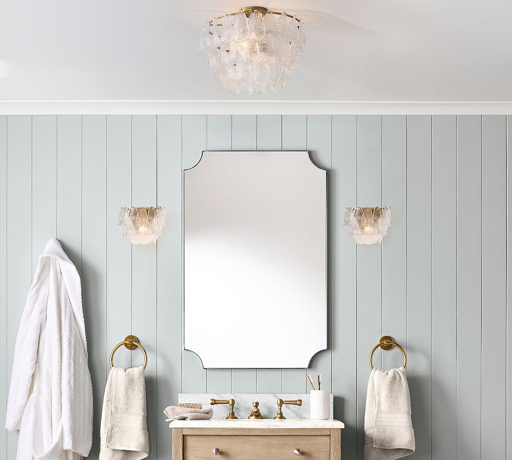 Alexandria Glass Round Tiered Flush Mount (18") - Zonesus