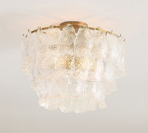 Alexandria Glass Round Tiered Flush Mount (18") - Zonesus