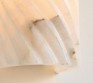 Amalia Alabaster Fluted Sconce (15") - Zonesus