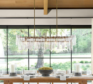 Avalon Cast Glass Linear Chandelier (48") - Zonesus