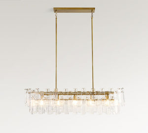 Avalon Cast Glass Linear Chandelier (48") - Zonesus