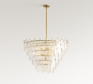 Avalon Cast Glass Round Tiered Chandelier (33") - Zonesus