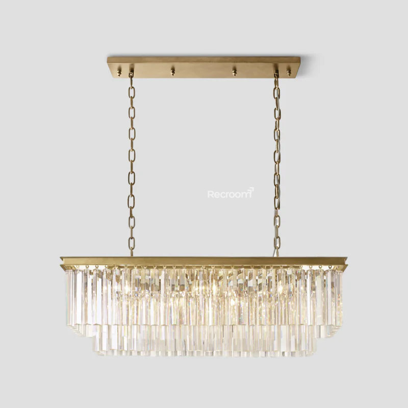 Odean Rectangle Chandelier 40" 49" 59" 72" 2-Layers - Zonesus