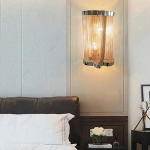 Ashley Aluminum Chain Tassel Wall Sconce - Zonesus