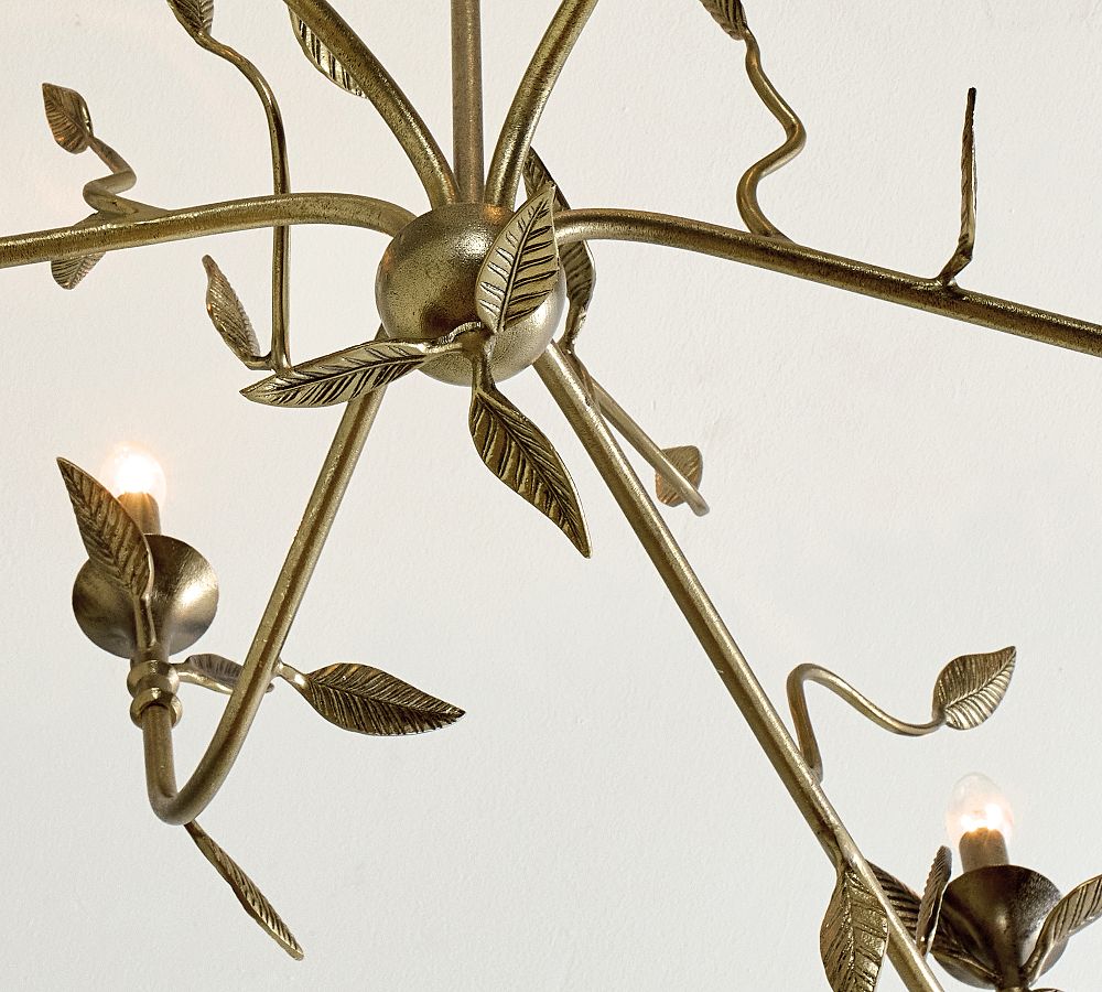 Botanical Forged Iron Oval Chandelier (50") - Zonesus