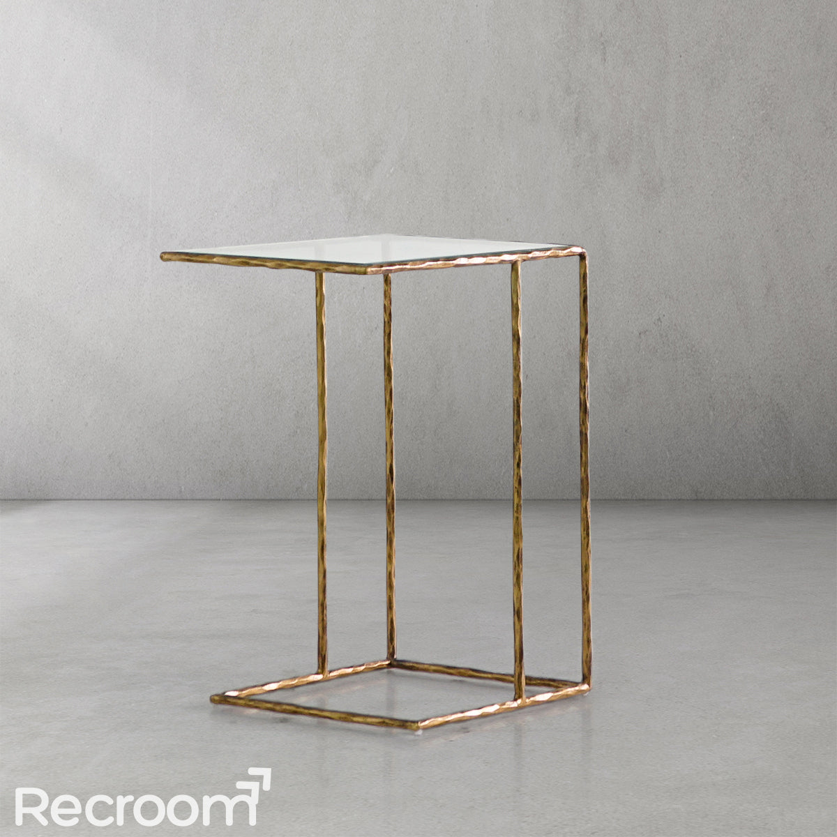 Thaddeo Glass C-Shaped Side Table - Zonesus