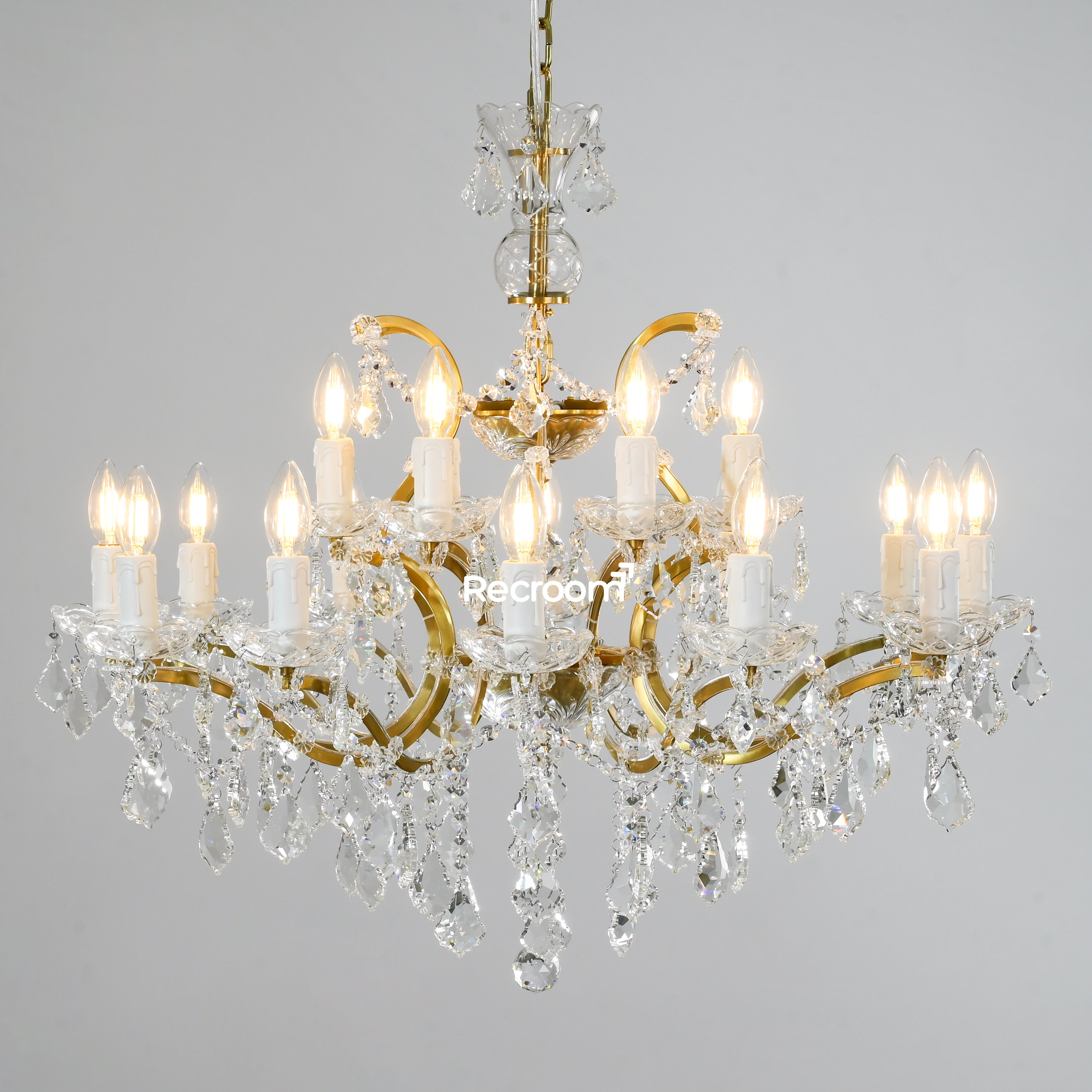 Rococonut Crystal Outdoor Chandelier 33” - Zonesus