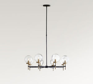 Camryn Glass Globe Round Chandelier (36") - Zonesus