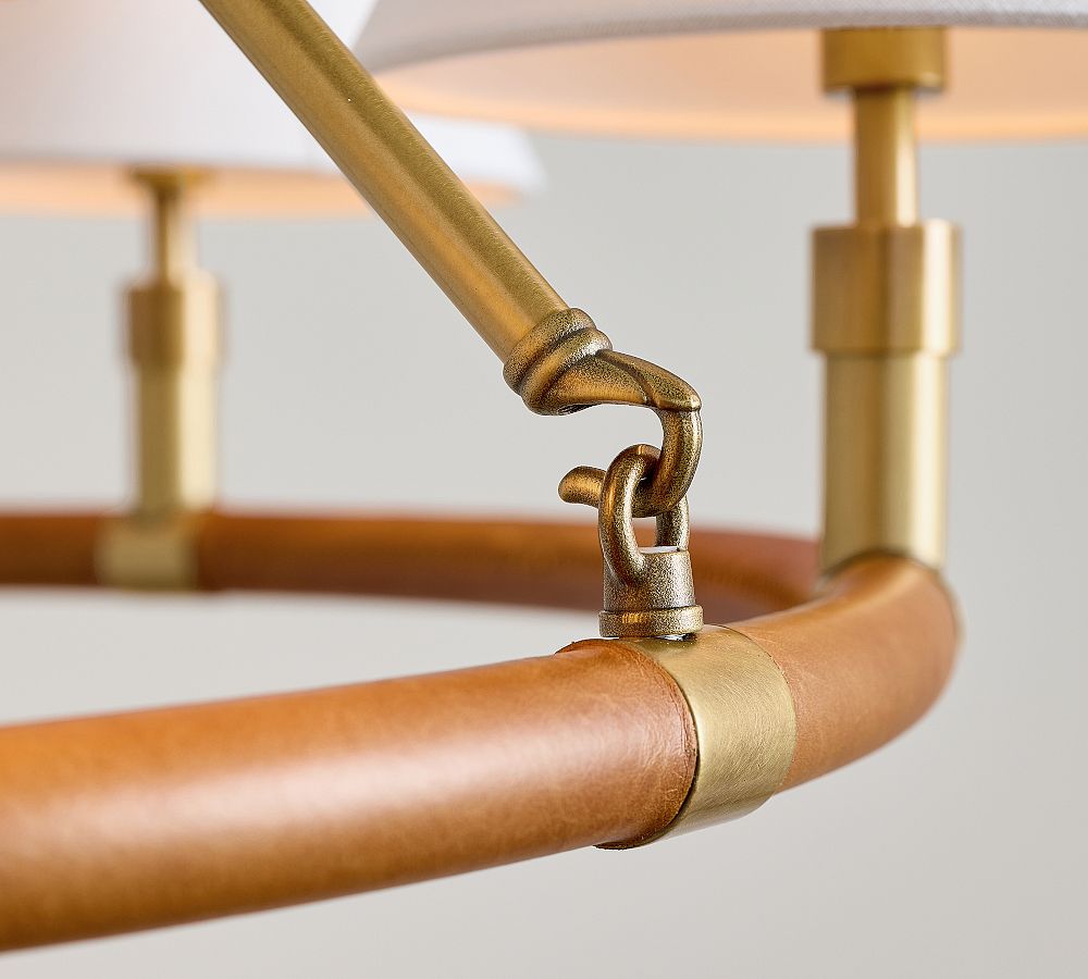 Chambers Leather Round Chandelier (36") - Zonesus